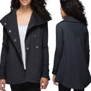 LULULEMON Gratitude Wrap Long Line French Terry Cotton Loose Fit Jacket Sz 4